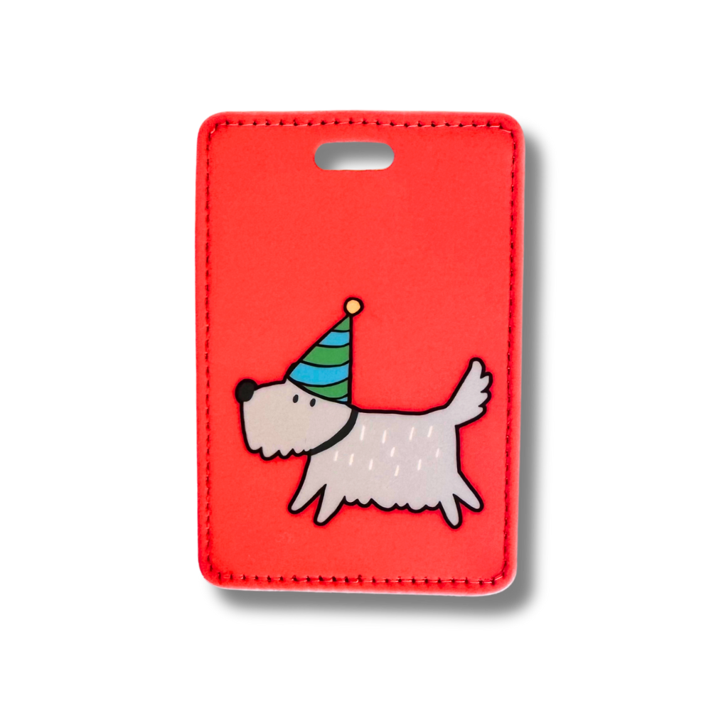 Party Terrier Dog Luggage Tag | Westie, Scottie, Schnauzer