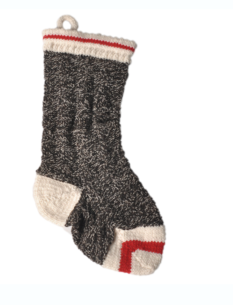 Handmade Gray Wool Christmas Stocking