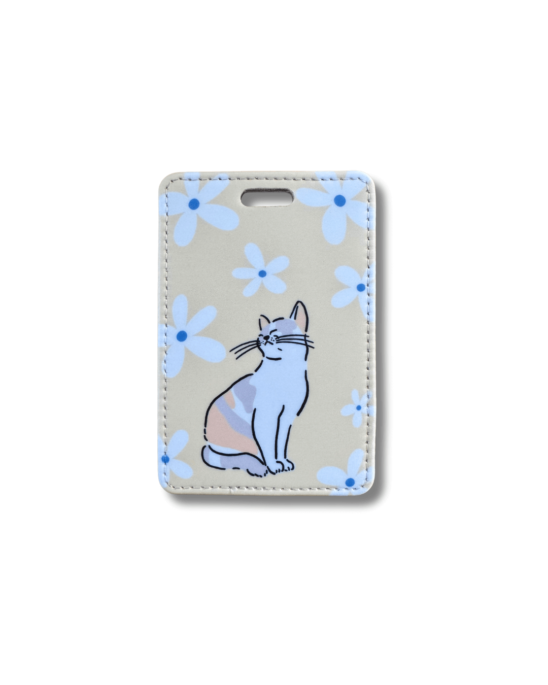 Cute Cat Luggage Tag for Women | Floral ID Tag