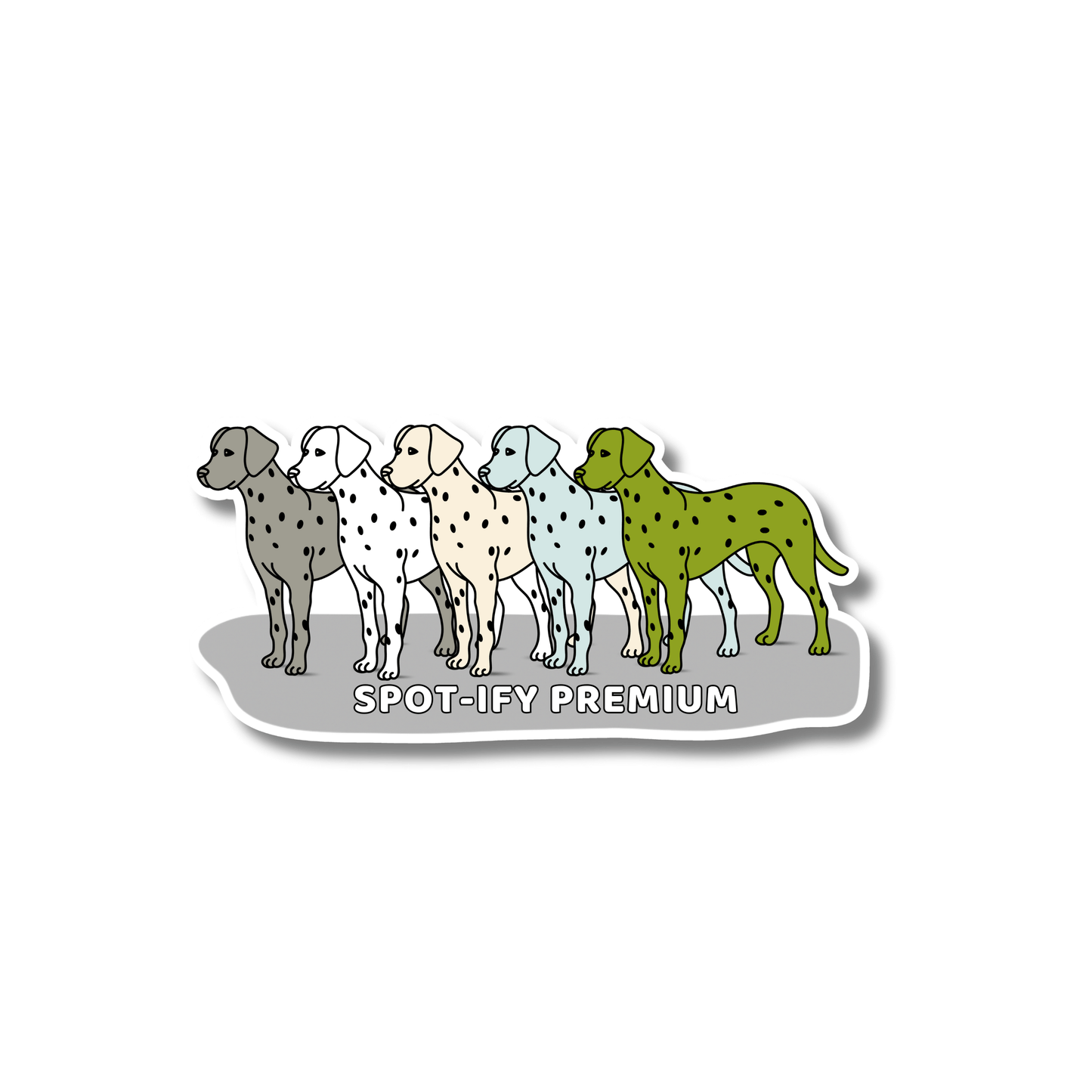 Funny Dalmatian Sticker for Music and Dog Fans