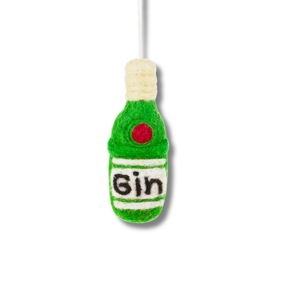 Felt Gin Ornament | Holiday and Party Gin Decor