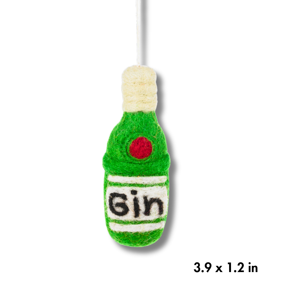 Felt Gin Ornament | Holiday and Party Gin Decor