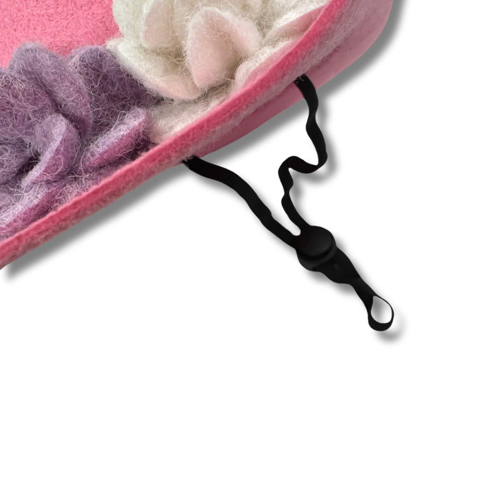 close up of adjustable strap for dog cowboy hats