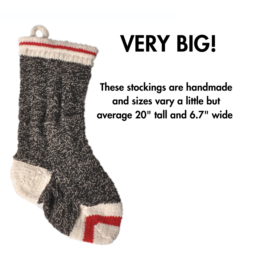 Handmade Gray Wool Christmas Stocking