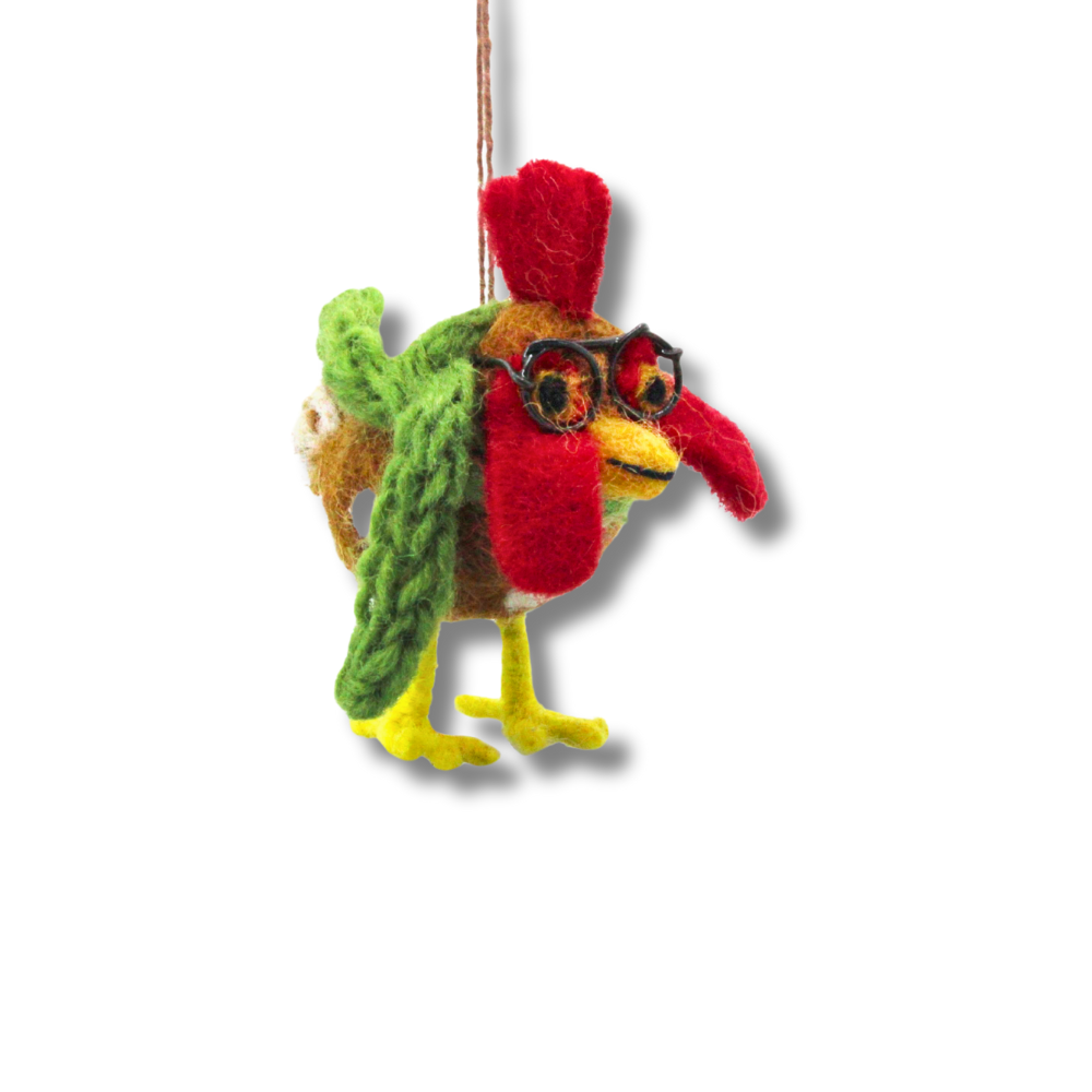 Felt Cute Bird Ornament | Winter Bird with Scarf Decor