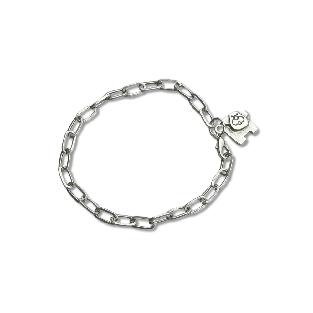Paperclip Chain Bracelet With Charm | Gold or Silver