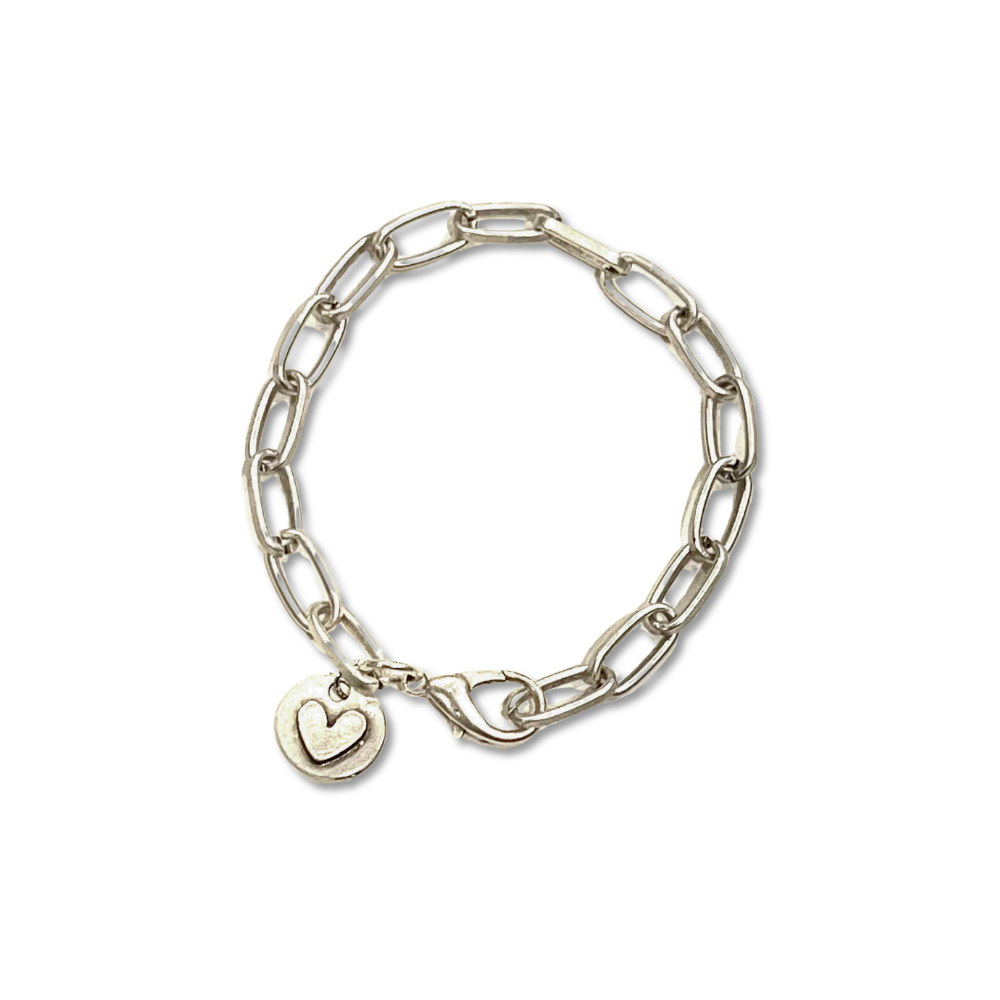 Paperclip Chain Bracelet With Charm | Gold or Silver