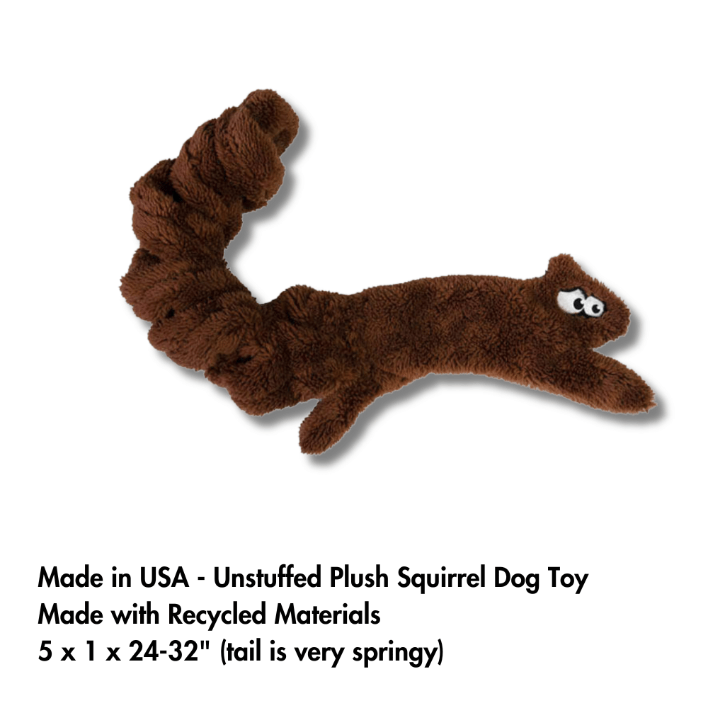 Stretchy Unstuffed Squirrel Dog Toy by Cycle Dog