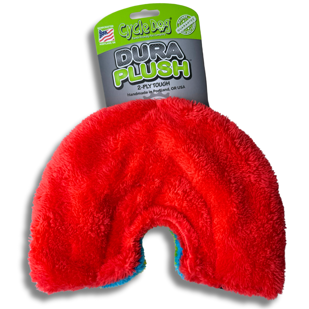 backside of rainbow pride dog toy