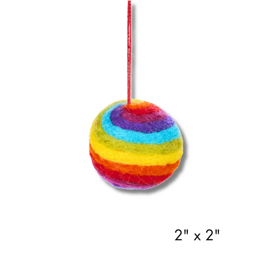 Felt Rainbow Pride Ornament | Rainbow Christmas Ornament