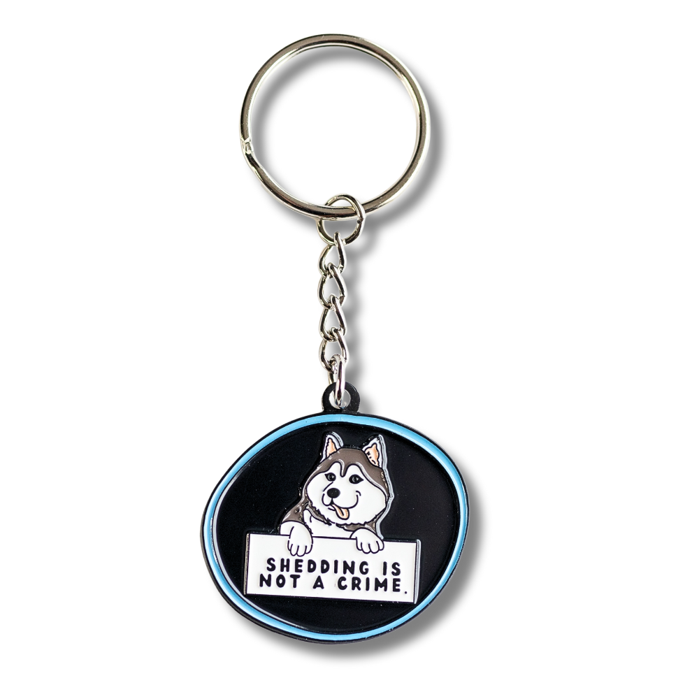 Enamel Husky Dog Keychain | Shedding is Not a Crime