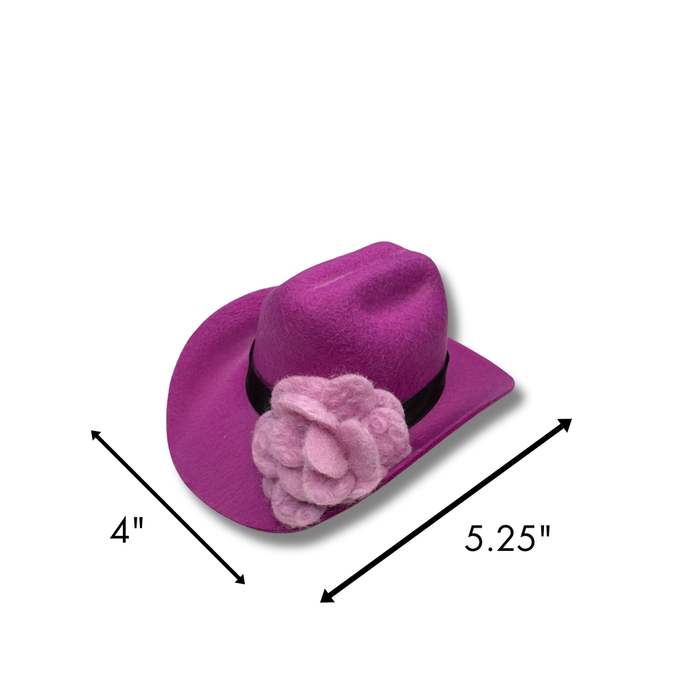 measurements for flower version of purple cowboy hat for dogs
