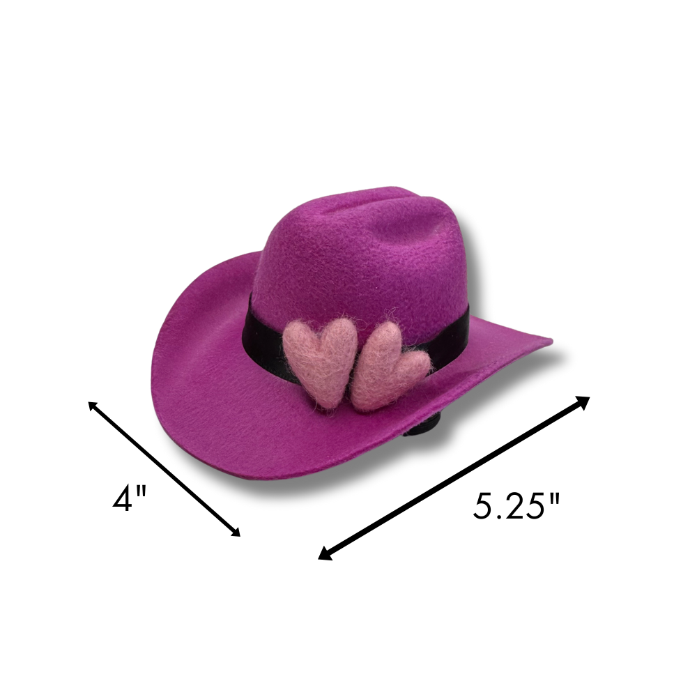 measurements for purple valentine dog cowboy hat