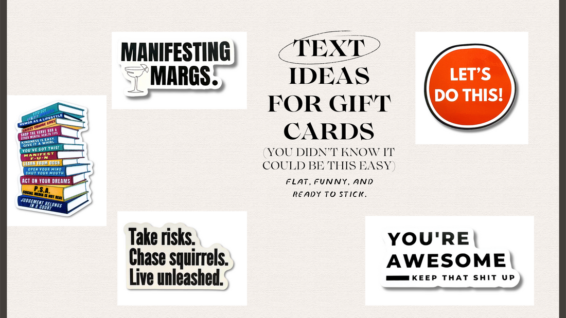 examples of stickers that can be used instead of long text message in cards or gift cards