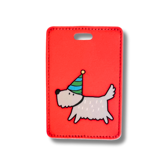 Party Terrier Dog Luggage Tag | Westie, Scottie, Schnauzer