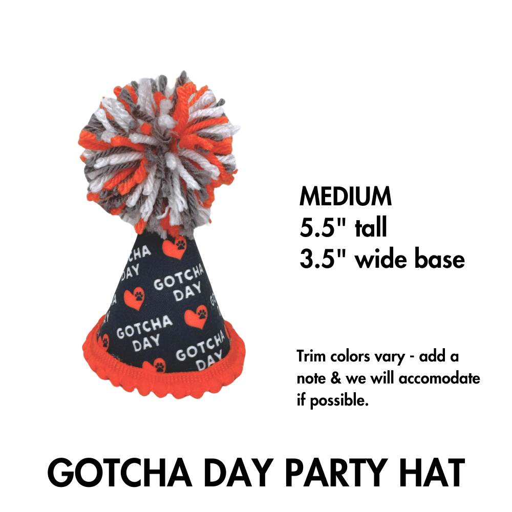 size medium dog gotcha day celebration hat