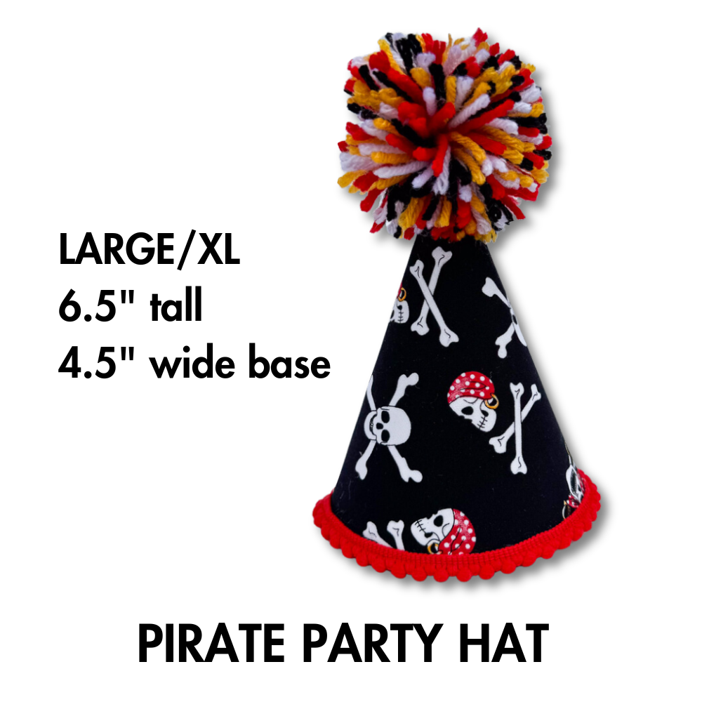 dog pirate party hat in size large