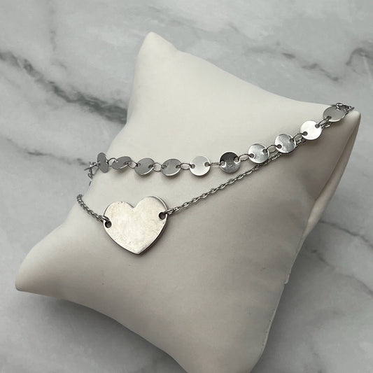 Heart/Circle Charms Anklet