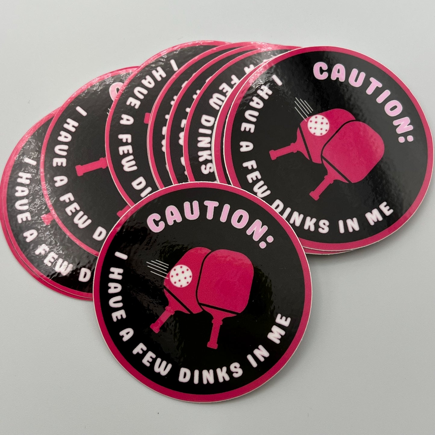 Pickleball "Caution: I Have A Few Dinks In Me" - Sticker