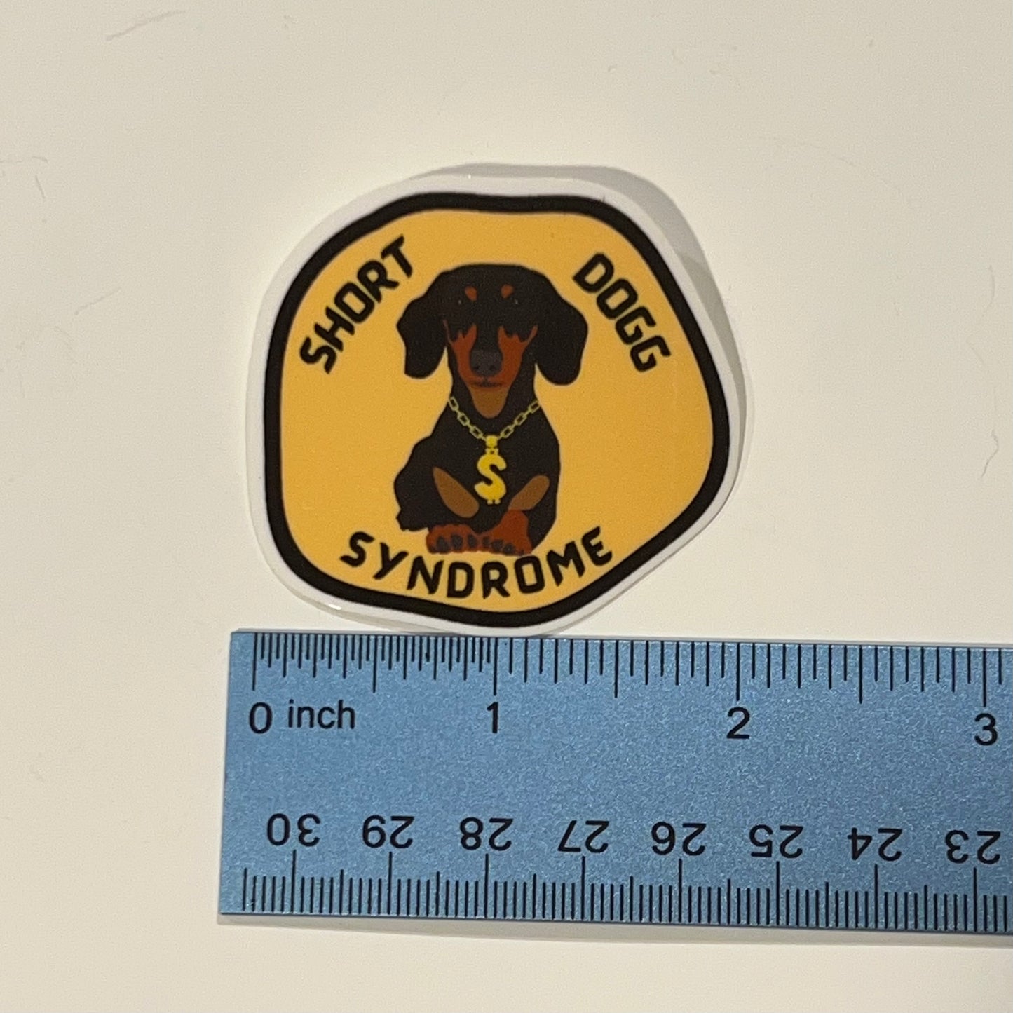 "Short Dogg Syndrome"  Funny Dachshund & Chihuahua Stickers
