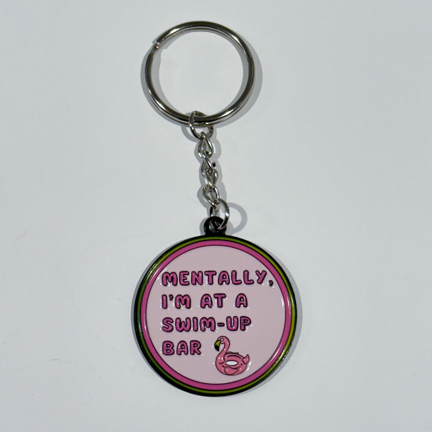 Mentally, I’m At A Swim-Up Bar - Funny Drinking Keychain/Pin