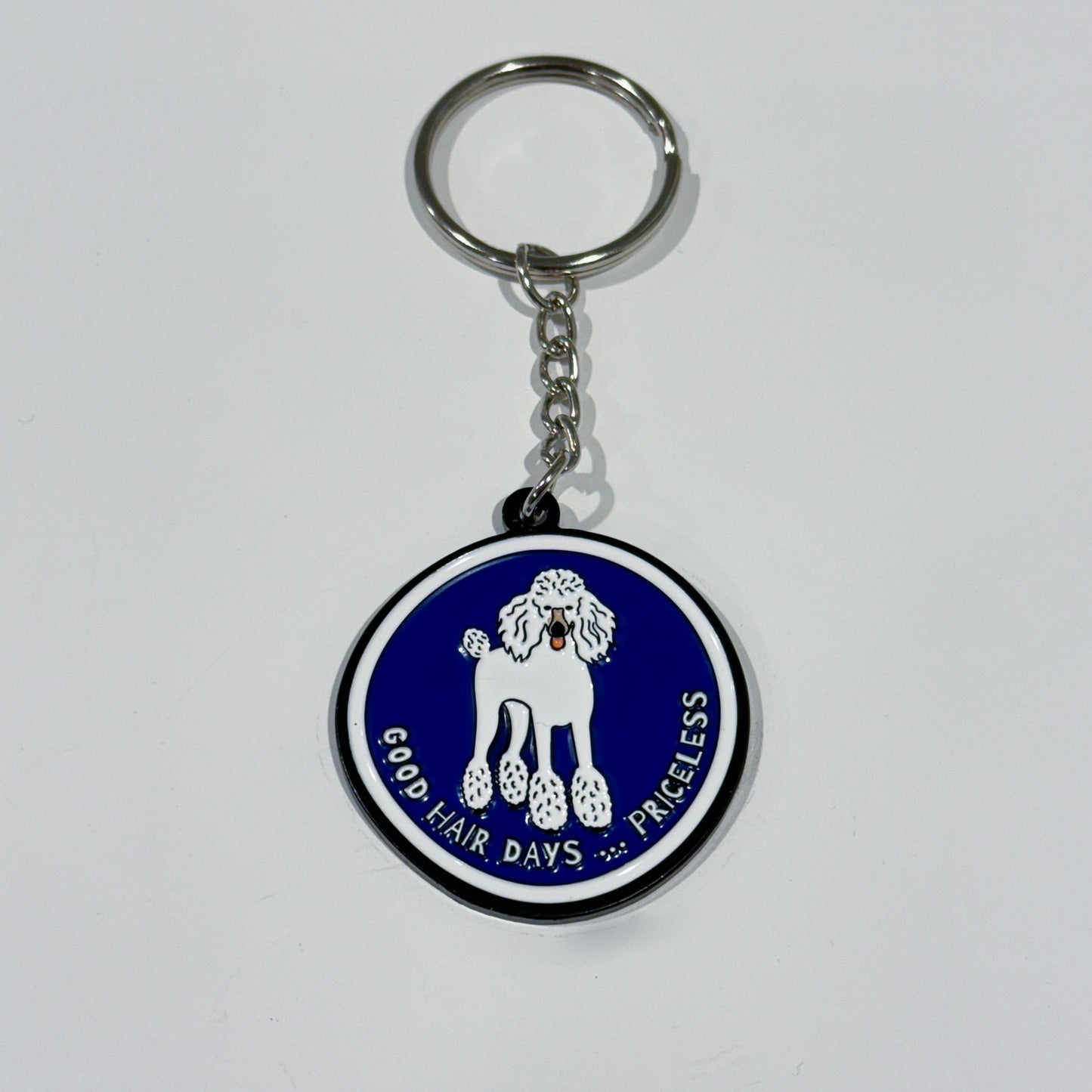Poodle "Good Hair Days... Priceless" - Funny Dog Mom Keychain/Pin