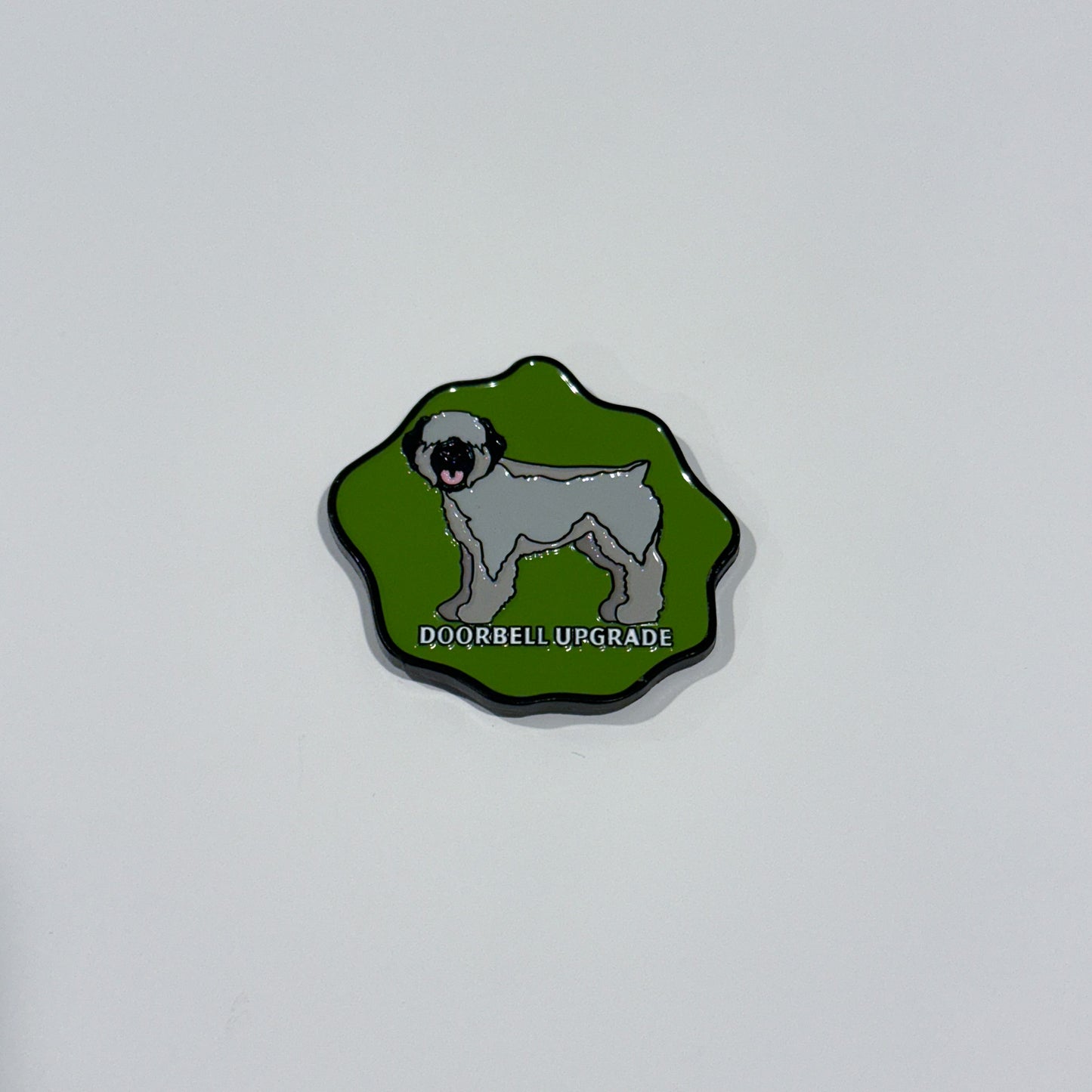 Wheaten Terrier Dog "Doorbell Upgrade" - Keychain/Pin