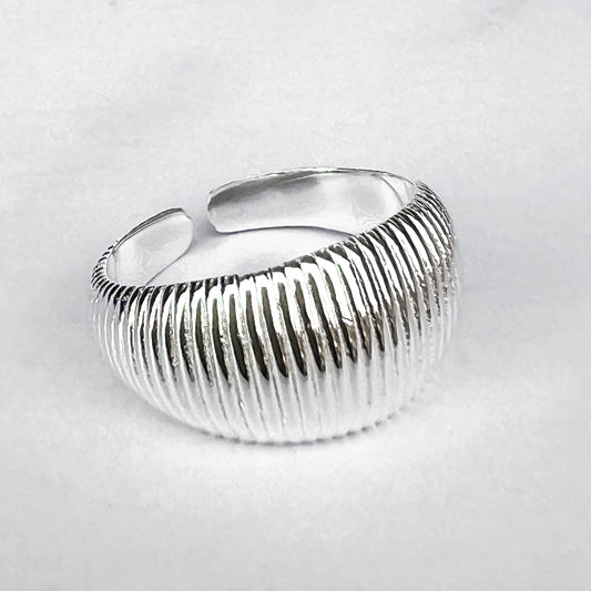 Silver Mounded Adjustable Ring