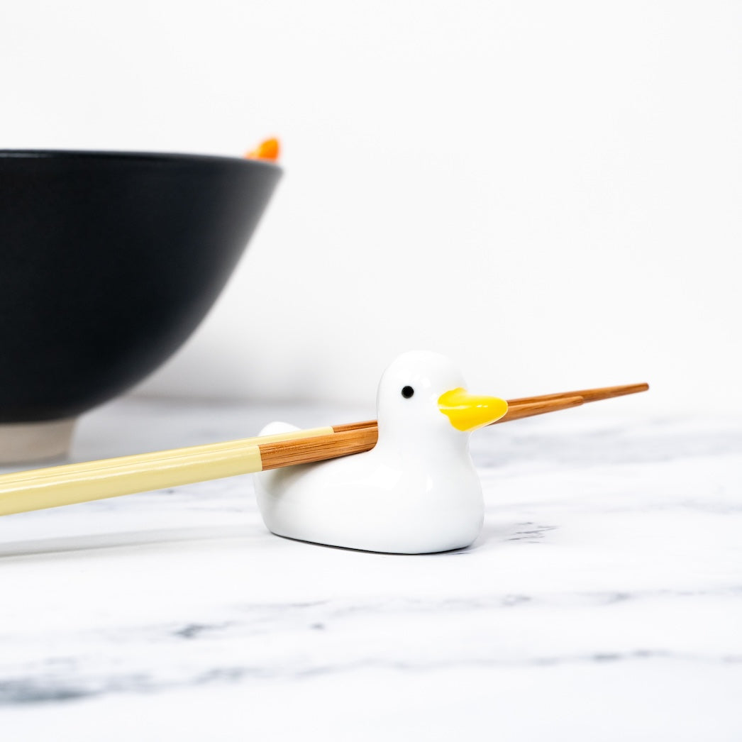 cute white duck animal chopstick rest