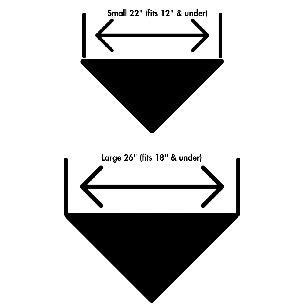 size guide for funny dog flannel bandanas