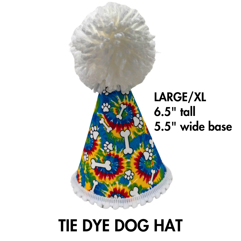 Premium Pet Birthday / Gotcha Day Hat | Tie Dye Dog Party