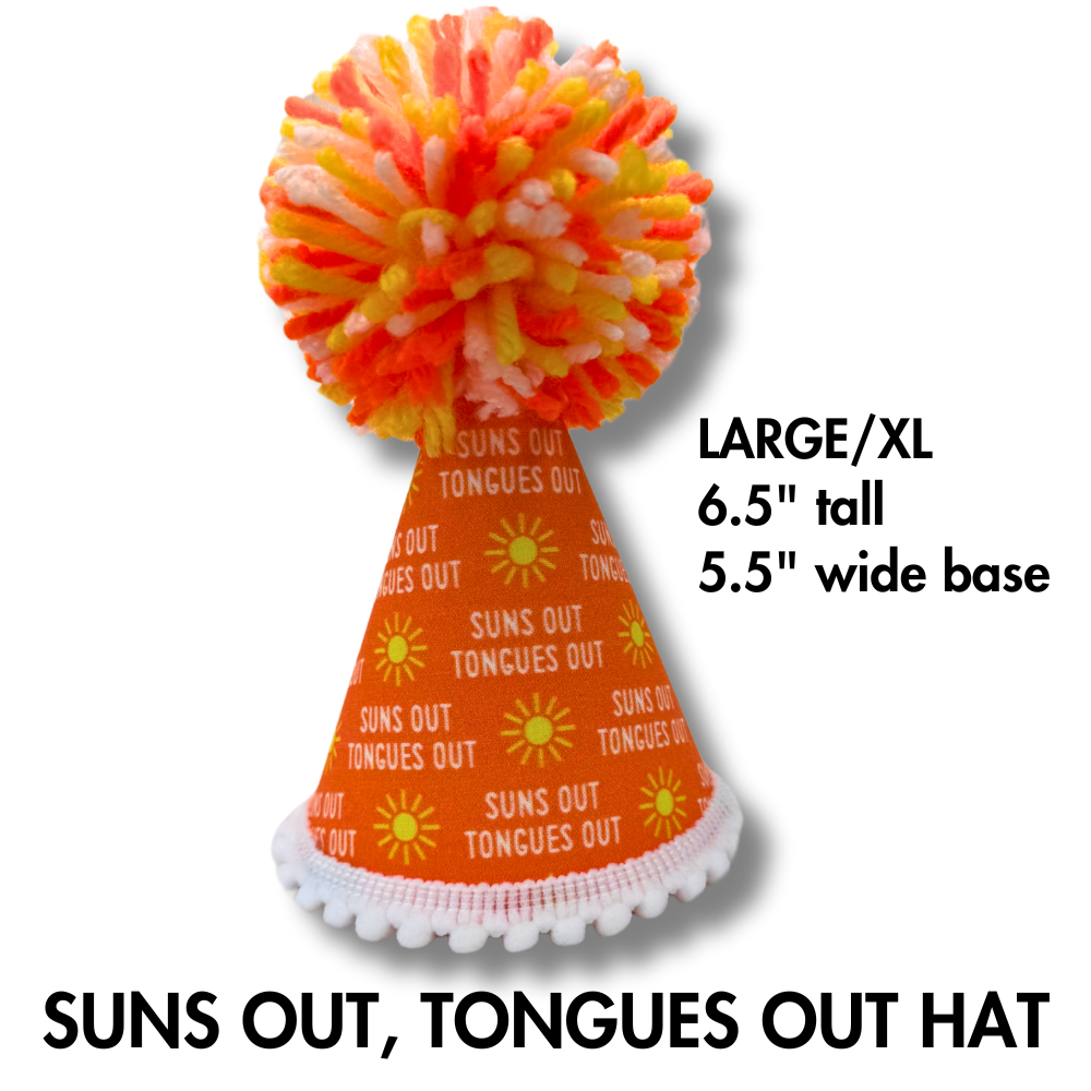 Premium Pet Party Hat | Sun's Out Tongue's Out Orange