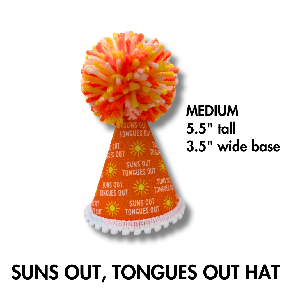 Premium Pet Party Hat | Sun's Out Tongue's Out Orange