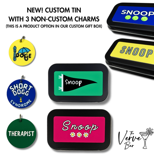 Custom Dog Name Box with 3 Collar Charms