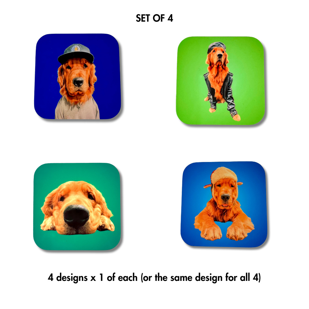 Custom Drink Coasters of Pets | Dog Photo Gifts