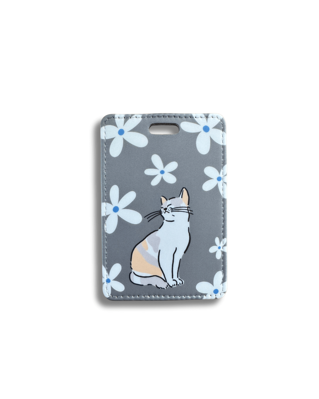 Cute Cat Luggage Tag for Women | Floral ID Tag