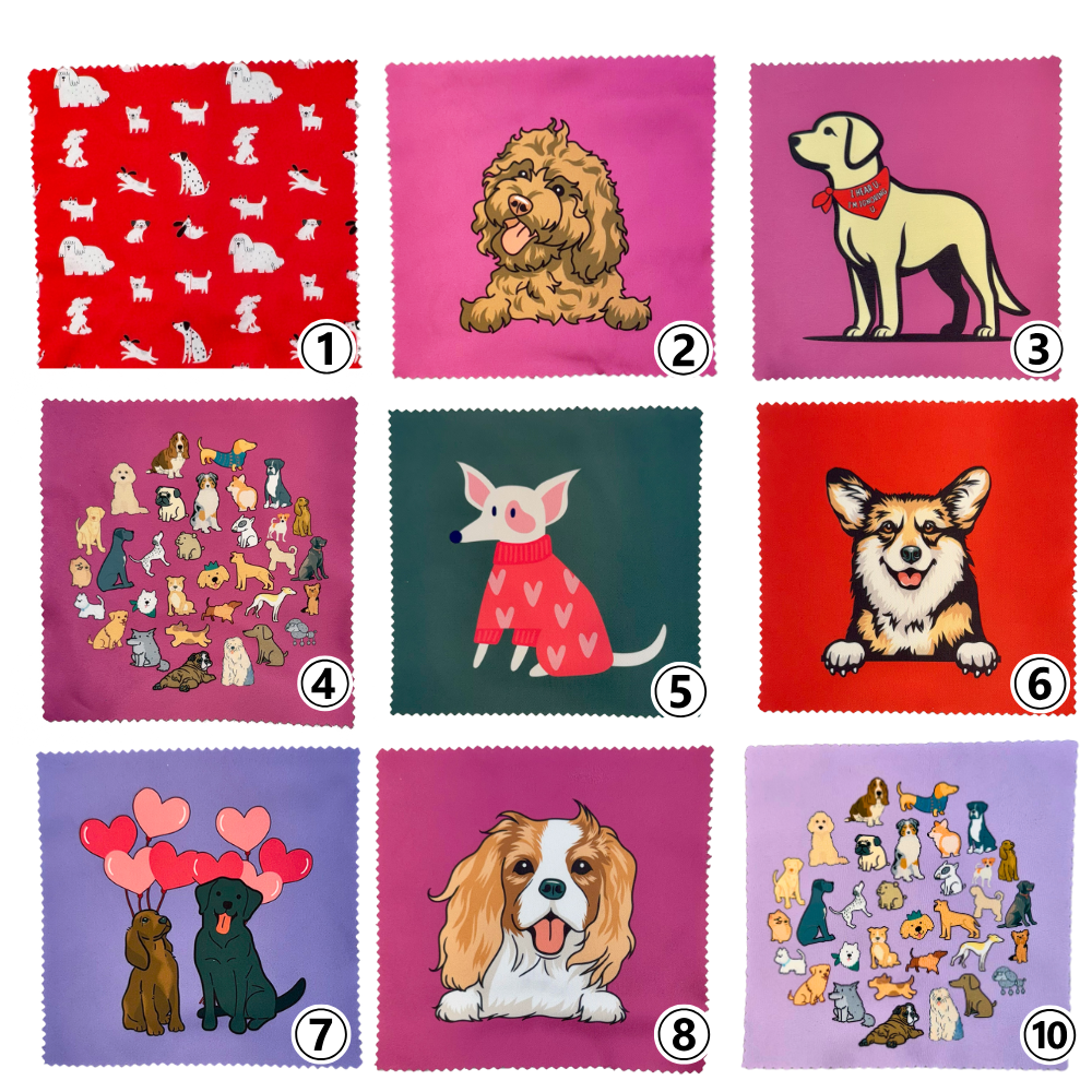 Cute Valentine Dog Lover Gift | Fun Lens Cloths