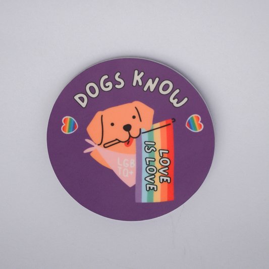 Dog Themed Pride Pin "Love is Love"