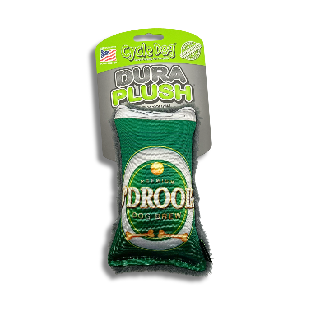 Photo of O'Drools beer can dog toy