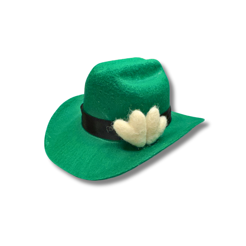 Green Dog Hat for St. Patrick's Day | Mini Dog Cowboy Hat