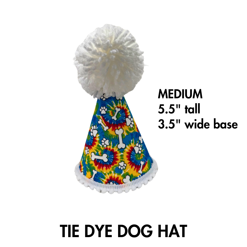 Premium Pet Birthday / Gotcha Day Hat | Tie Dye Dog Party