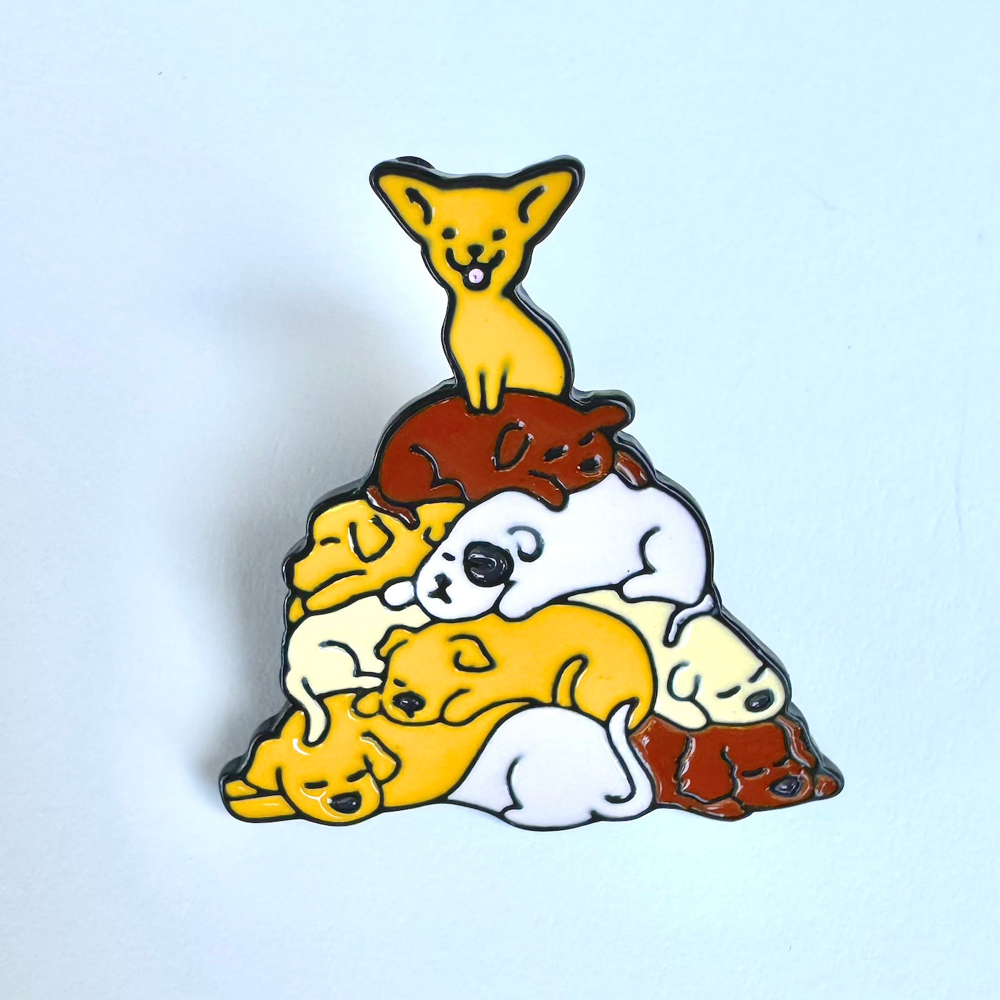 Dog-Pile Cute Dog Pin