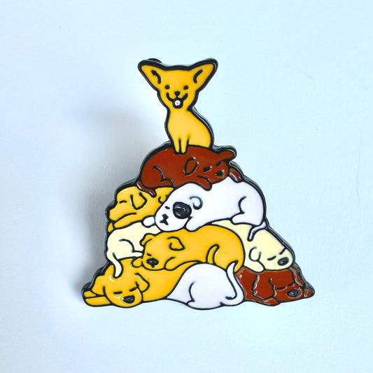 Dog-Pile Cute Dog Pin