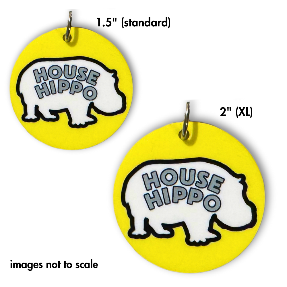 House Hippo Doggo | Fun Double-Sided Dog Collar Charm