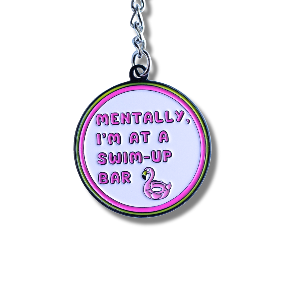 Fun Enamel Keychain | Mentally at Swim-Up Bar