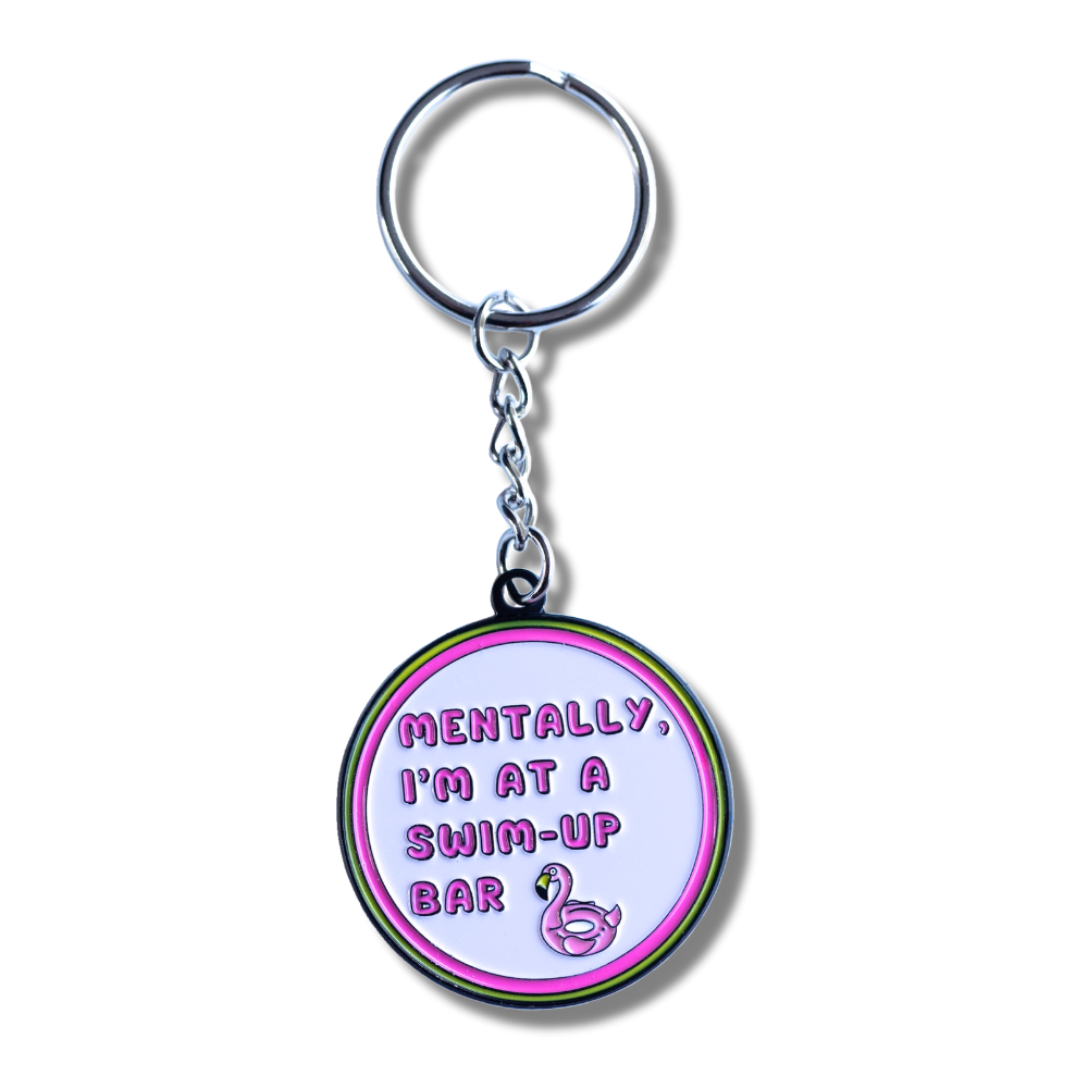 Fun Enamel Keychain | Mentally at Swim-Up Bar