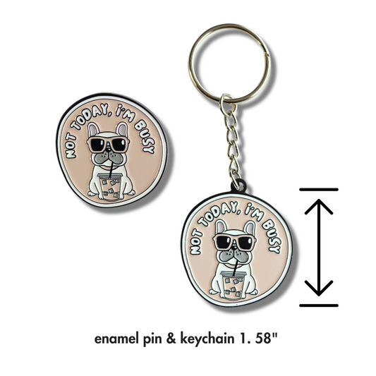 French Bull Dog Keychain & Enamel Pin | Frenchie Gifts