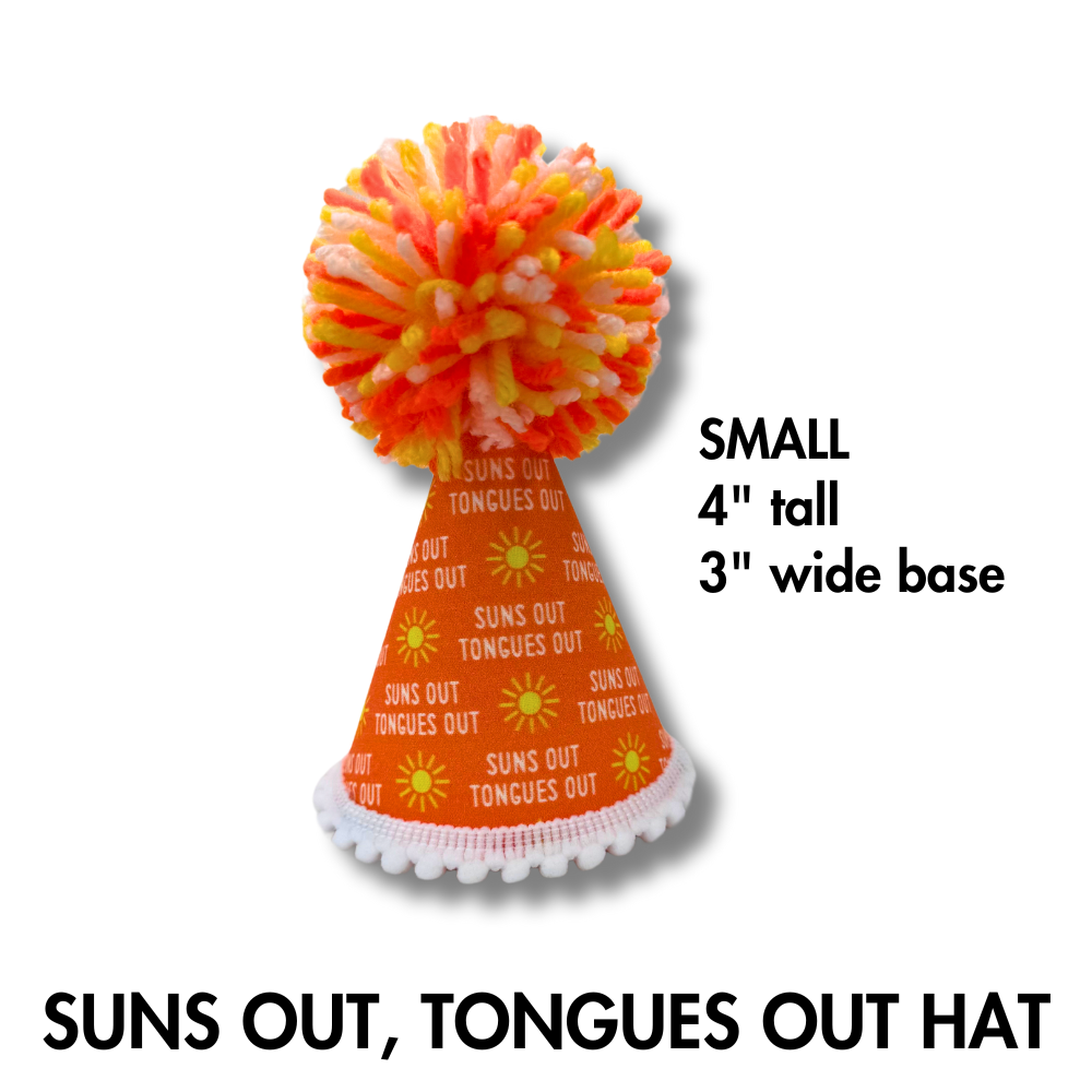 Premium Pet Party Hat | Sun's Out Tongue's Out Orange