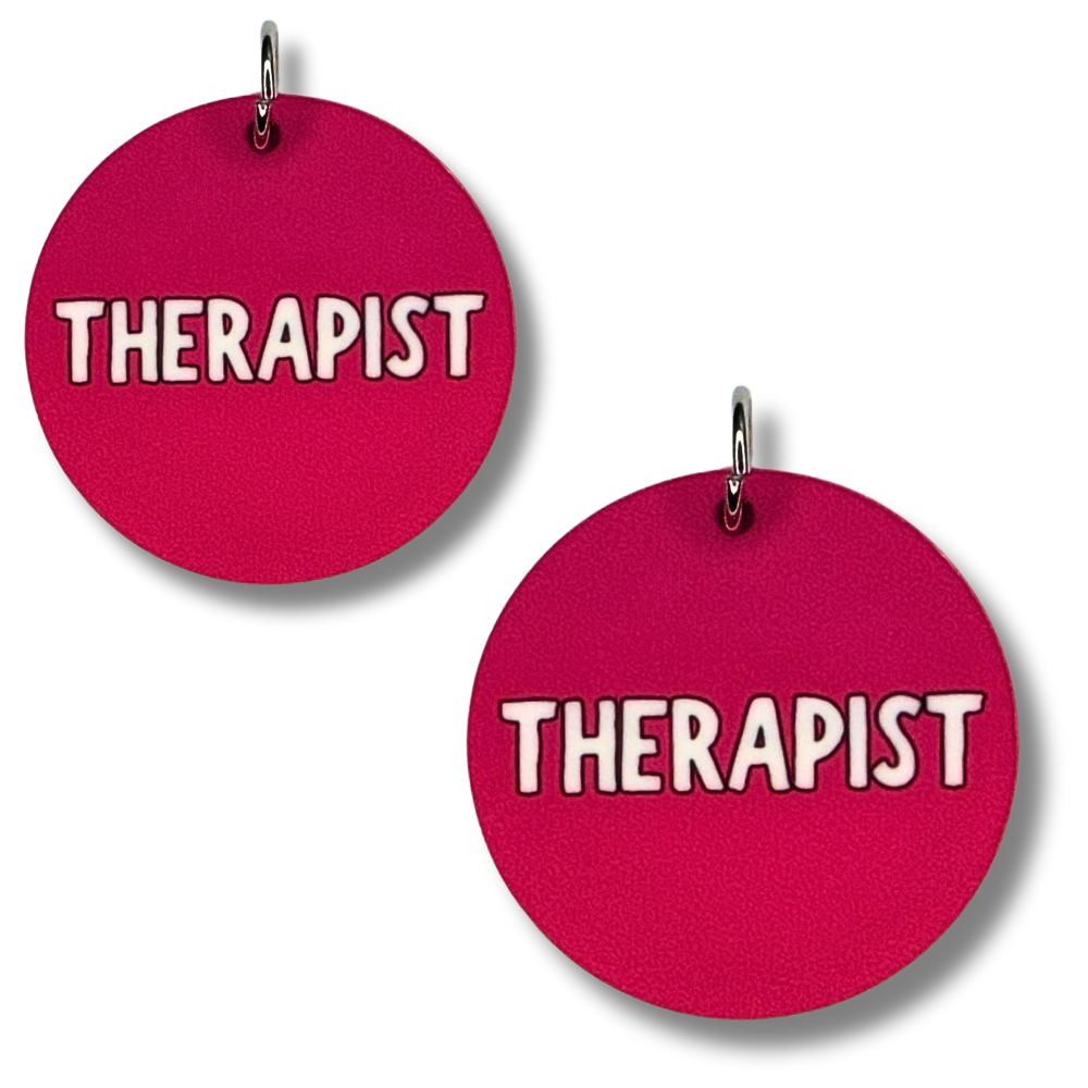 Dog "Therapist" Collar Charm  | Double-Sided Acrylic