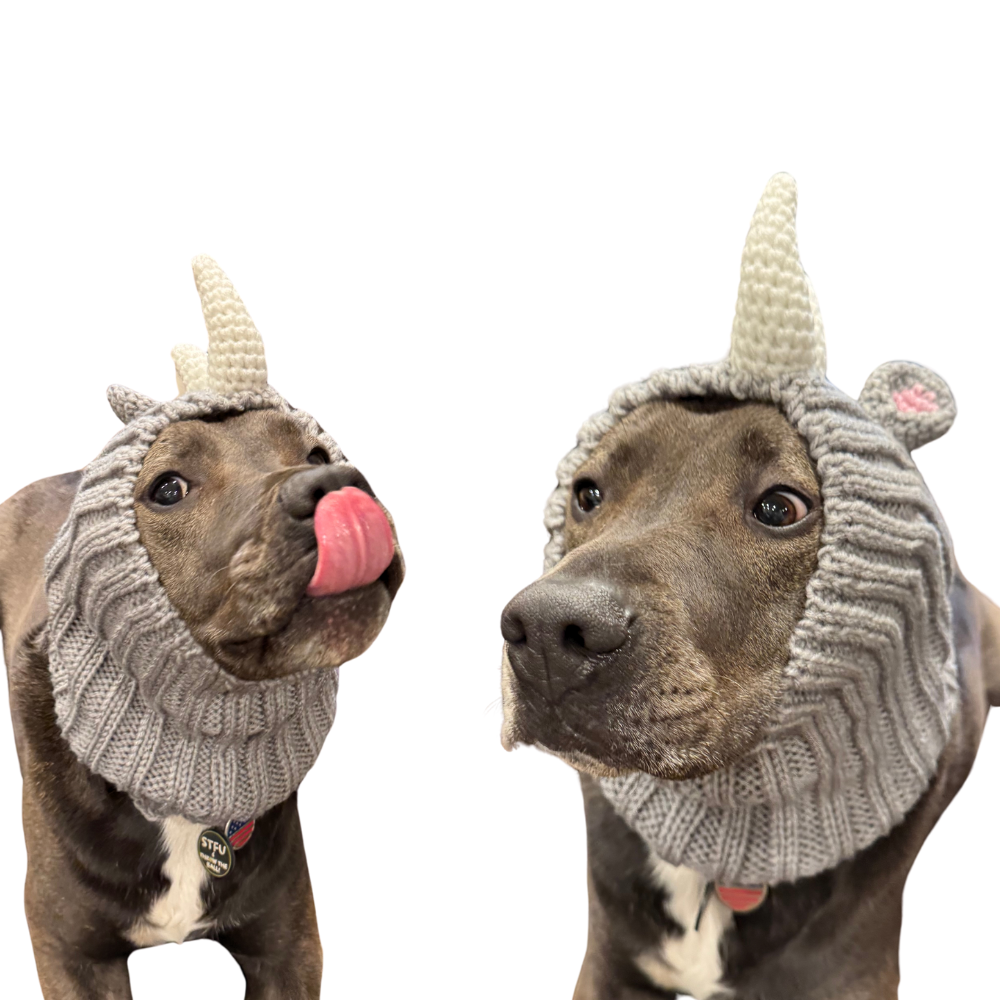 Rhino Dog Snood | Fun Hat for All Size Dog Breeds